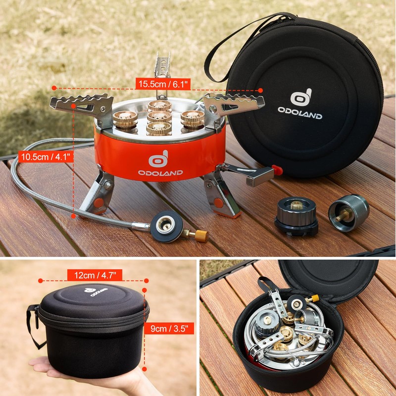 Odoland 9000W Portable Camping Stove Lightweight Camp Stove Collapsible Backpacking