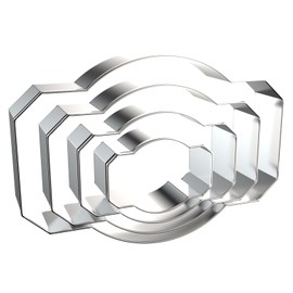 Plaque Cookie Cutter Set Extra Large - 5 inch, 4 inch, 3 inch, 2 inch - 4 Piece Long Rectangle Frame Plaque Cookie Cutters Shapes Molds - Stainless Steel