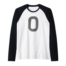 Creative Bold Dark Grey Letter O - Alphabet - Marker Design Raglan Baseball Tee