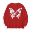 Want Love Butterfly Drip Graphic Crewneck Sweatshirt, US Warehouse, 6