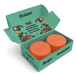Nanah Dúo Shampoo Y Acondicionador En Barra Papaya Mandarina                                                                                          