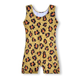 MYQFF Gymnastics Leotards for Girls 4T 5T 4T-5T Toddler Kids Leopard Tumbling Outfits Biketards Unitard