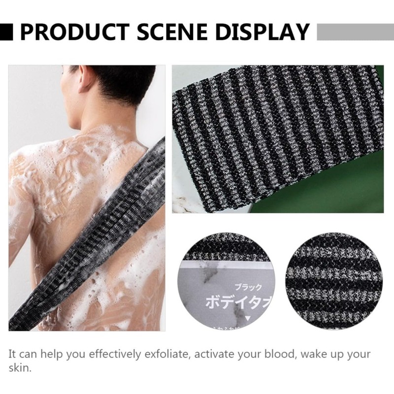 Toalla Exfoliante de Espalda de Nylon Negro Toyvian ZF2OE4330X17D