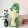 Yeqivo Long Dinosaur Plush Pillow, Soft Green Dinosaur Stuffed Animal