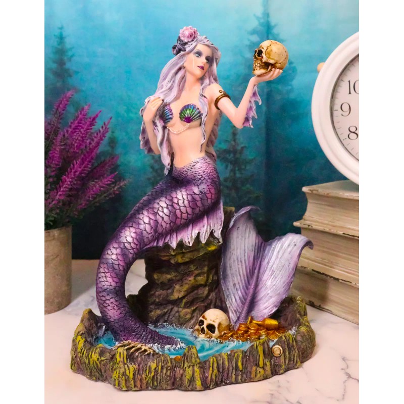 Large Sirens of The Seas Necromancer Gothic Mermaid Holding A