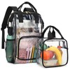 Yusudan Heavy Duty Clear Backpack, PVC Waterproof Transparent Backpacks with