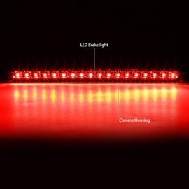 DNA MOTORING 3BL-GMCD15-LED-CH Chrome Housing LED High Mount 3rd Third Brake Light [Compatible with 15-20 Chevy Tahoe / 15-20 Suburban 3500HD]