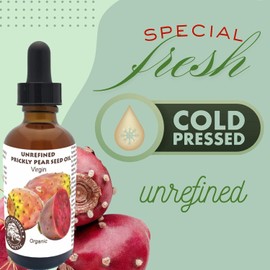 Best Nature's Cosmetics Aceite de semilla de higo chumbo orgánico - Virgen (prensado en frío, sin refinar) para piel hidratada, madura y brillante 0,5 oz (15 ml)