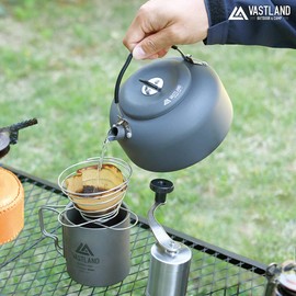 Vastland Camping Kettle, Outdoor Kettle, 3.5 gal (1.3 L), Aluminum, Compatible with Direct Fire