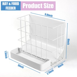 Large Hay & Feed Two in One Feeding Rack Rabbit Hay Rack with Hook Heavy-Duty Metal,Internal Sloping Design，Hay Feeder for Bunny,Rabbit，Chinchillas,Comes with Two Multifunctional Zippers