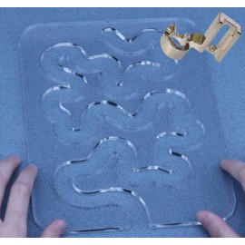 Meander Stipple Quilting Ruler Free Motion Quilting Template Rulers 3mm for Domestic Sewing Machine and Low Shank Ruler add 48pcs Non-Slip Grips