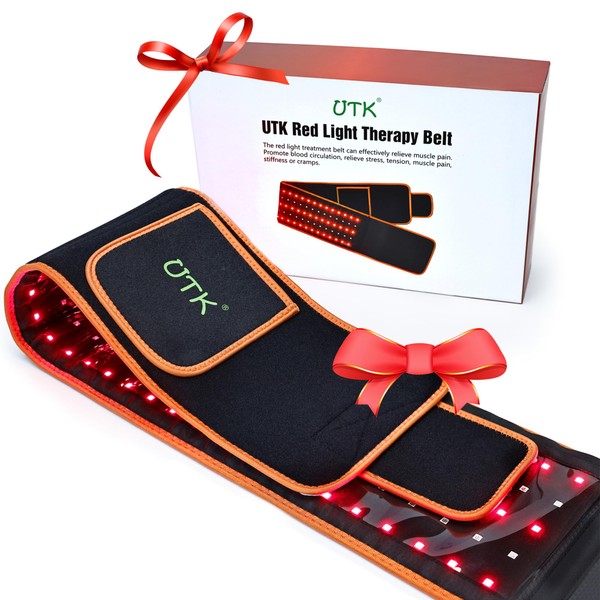 UTK Red Light Therapy for Body Pain Relief, Red Light Therapy Belt Relieve Back and Joint Pain, 660nm Red and 850nm Infrared Light Therapy Device with Multifunction Controller