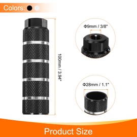 sourcing map 2 Pairs Bike Pegs Aluminum Alloy Rear Stunt Pegs Anti-Skid Stripe Back Seat Stands Fit 3/8" Axles for Mountain Bike, Black & Silver