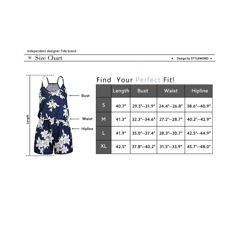 STYLEWORD Womens Summer Beach Playsuits Solid Colour Spaghetti Strap Casual