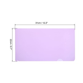 PATIKIL L Type Folders 12 Pack A4 Plastic Clear Document Folder File Jacket Sleeves Project Pockets, Purple