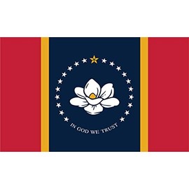 StickerTalk Mississippi in God We Trust Flag Vinyl Sticker, 5 inches by 3 inches