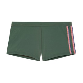 HOM Men's Nautical Cup Swim Trunks, Khaki Striped Ribbon