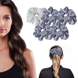 OWITER 5 pcs Large Satin Scrunchies for Women,oversized scrunchies for women,large scrunchies for women,giant scrunchie (color 4)