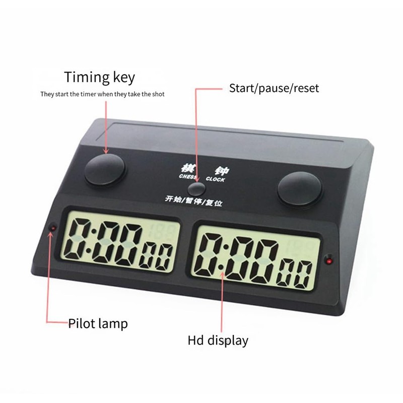 Dpaaoyer Chess Clock Competition Hour Meter Digital Board Game Stopwatch