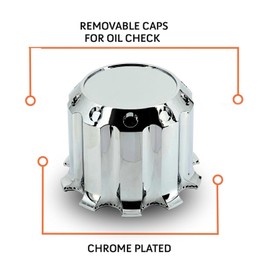 TORQUE 4 of Rear Axle Wheel Cover Luxury Hubcap 33mm Screw-On ABS Chrome Plastic for Semi Truck (Universal Fit) (TR632-TWC)