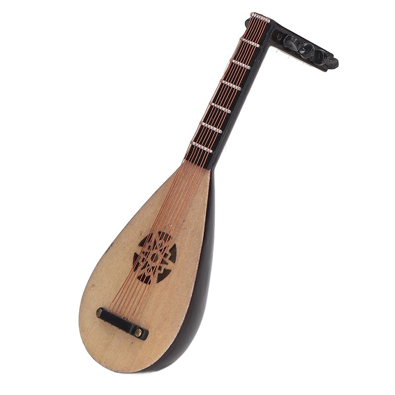 Lute Model Ornaments Simulation Pipa Chinese Guitar Stringed Instrument Decor
