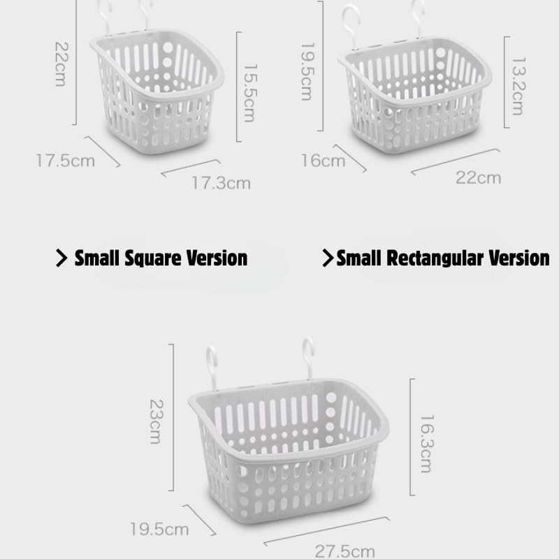 Hanging Bathroom Storage Basket – Wall-Mounted Plastic Organizer Bin for