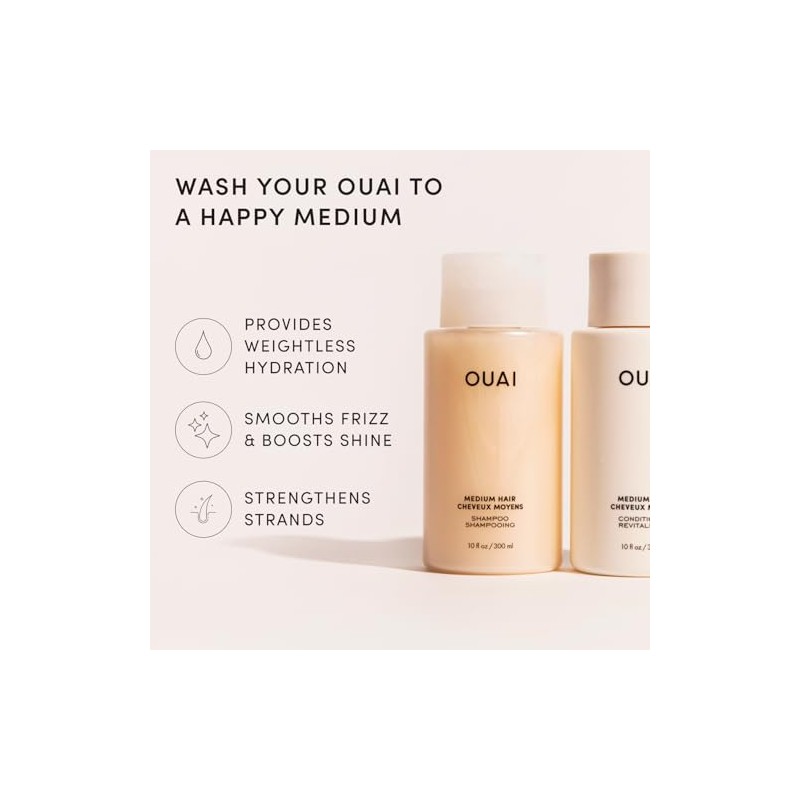 OUAI Set De Champú Y Acondicionador Para Cabello Medio, Tamaño
