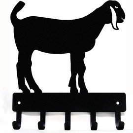 The Metal Peddler Nubian Goat #2 Key Holder Rack - Small 6 inch Wide - Made in USA