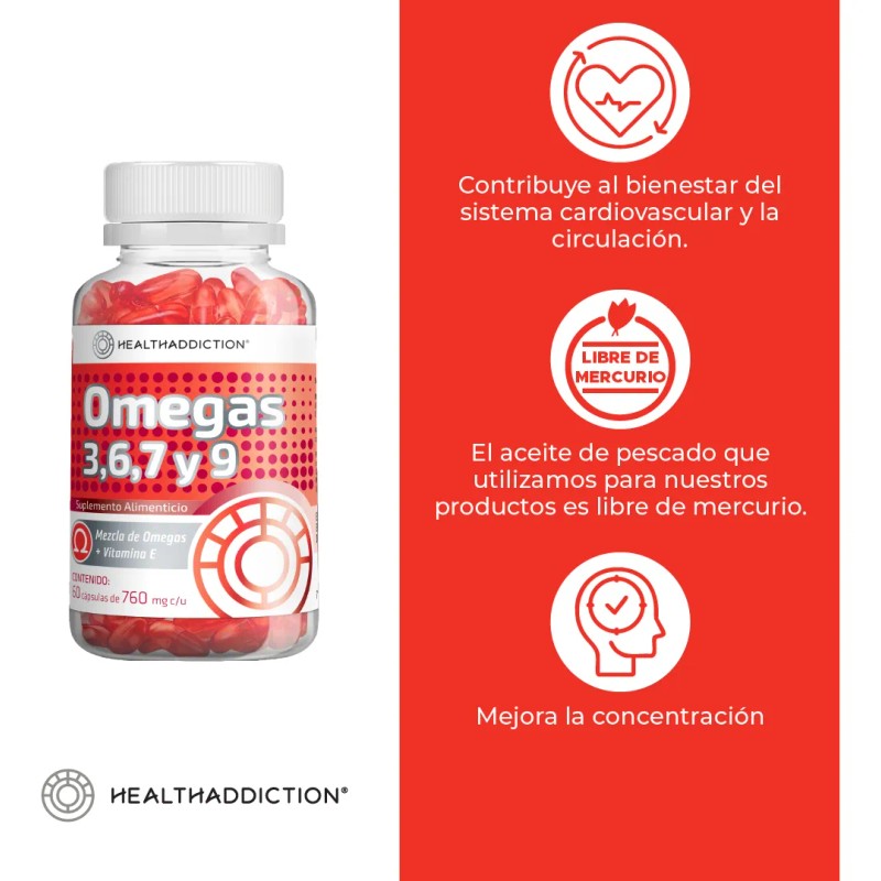 Suplemento Alimenticio Omega 3, 6,7 Y 9 Healthaddiction