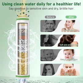 Fitespot 2 Pack Shower Filter Cartridge Replacement for Handheld Shower Head - 18 Stage Replacement Filters for Hard Water Remove Chlorine and Harmful Substances