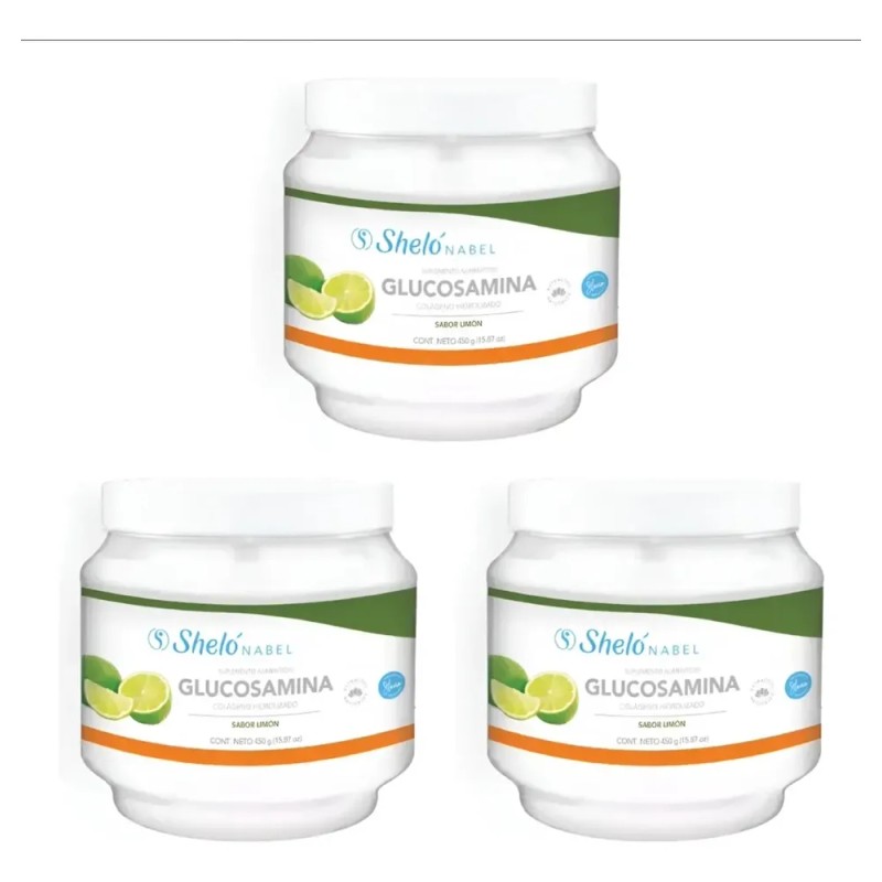 Pack 3 Glucosamina Sheló Nabel Limón 450g