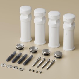 S'AFIELINA Halterung für Badheizkörper, Verstellbare Heizkörper Halterung Set Feuchtigkeitsresistent Befestigung Satz inkl. Entlüftungsventil & Blindstopfen 1 Stück