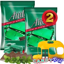(PACK OF 2) Andes-Creme De Menthe Thins - Comes With One Bus Resealable ZipBag | Individually Wrapped Mint & Dark Chocolate Candy Pieces | Peanut Free & Gluten Free (2.72oz Each Bag)