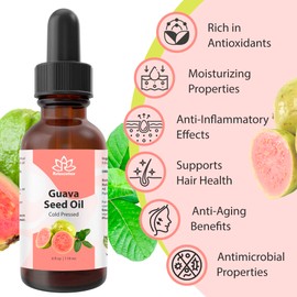 Relaxcation Guava Seed Oil 4 oz | Cold Pressed Natural Oil for Face, Hair, Nails & Scalp | Lightweight Botanical Glow Extract | Skin & Body Oil | Vegan | Glass Bottle | Travel Size