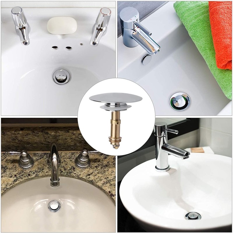Zhenghebuy Pop Up Sink Plugs,Pop Up Click Clack Plug,Bathroom Sink