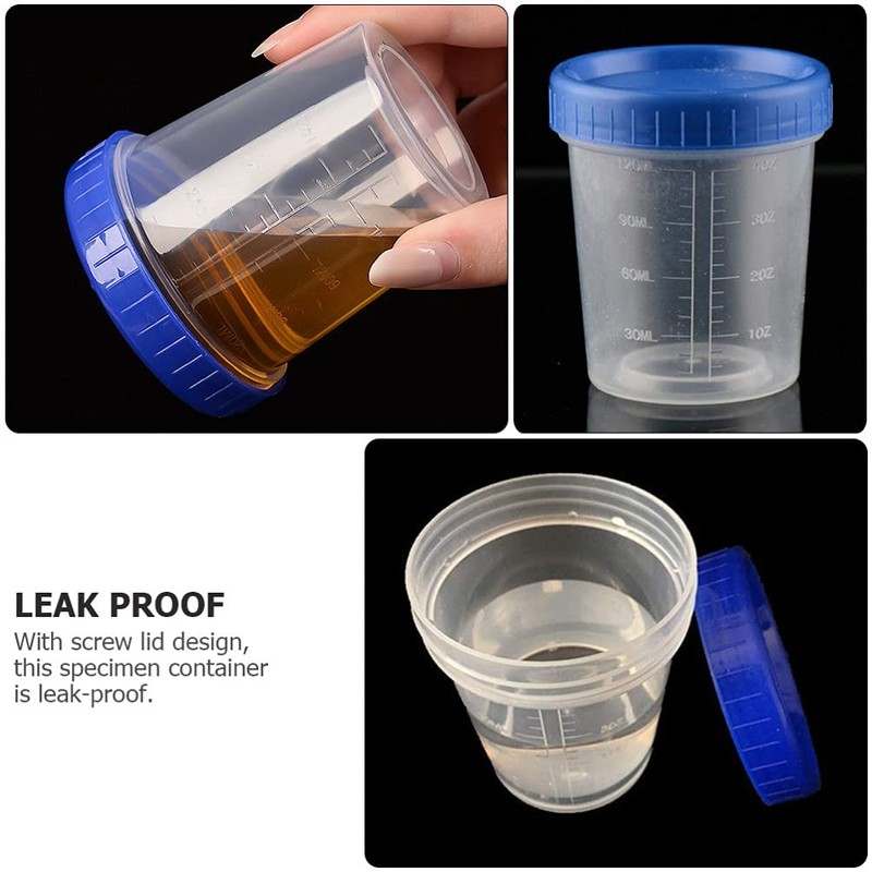Mipcase Specimen Cups With Lids - 25pcs 120ml Urine Cups