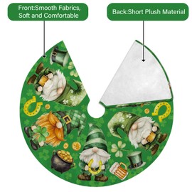 Wazzio St. Patrick's Day Tree Skirt, Ideal St. Patrick's Day Decorations, Gnome Tree Skirt Gifts for St. Patrick's Day Party Holiday Decorations Occasion, 36 Inch