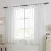 HUTO 2 Panels Small White Sheer Curtains 45 inches Long