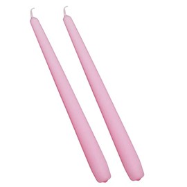 G Decor Pack of 10 or 20 Coraline Tall Candlesticks, Matt Pink Dinner Candles, Church Tapers, Dinner Candles Sticks, Great for Weddings (Pink Set of 2)