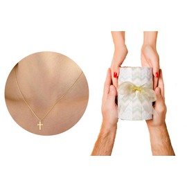 BESPMOSP Cross Necklace Dainty Cross Pendant Choker Necklaces for 16th Birthday Gifts Gold Jewelry for Women Girls Simple Cute Gold Cross Necklaces for Family Friends (70th Cross Necklace)