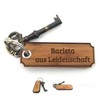 Mr. & Mrs. Panda Barista Keyring - Gift, Graduation, Wooden