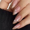 KTAABTR 24Pcs French Tip Press on Nails Long Almond Nails
