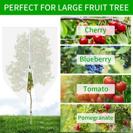 Large Fruit Tree Netting, Cookmaster 10x10Ft Insect Bird Barrier Netting with Drawstring and Zipper, Garden Netting Covers for Plant Protection from Anti Birds, Bugs,Cicadas