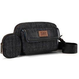 Lee Denim Crossbody Bag for Women - Trendy Shoulder Handbag with Detachable Strap LEE58-005BK