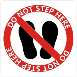 10 Pack 4x4 Inch No Step Safety Labels, Vinyl Caution Sign for Warehouse, Factory, Office – Do Not Stand Sticker, OSHA Compliant Style, Industrial Grade Self-Adhesive