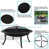 Sunnydaze 29-Inch Portable Fire Pit Bowl with Spark Screen, Fireplace