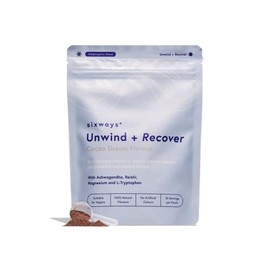 Sixways - Unwind + Recover - Cacao Dream Ashwaganda + Reishi Mushroom Blend - Natural Herbal Sleep and Anxiety Aid Supplement - Ashwaganda, Magnesium, Reishi, L-Tryptophan - Vegan - 30 Servings (150g)