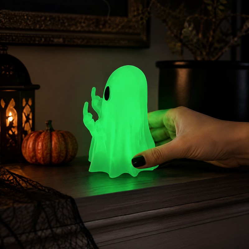 Halloween Ghost Statue Decor for Home – Glowing Spooky Resin