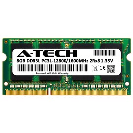 A-Tech 8GB RAM Replacement for CT2K8G3S160BM | DDR3/DDR3L 1600MHz PC3L-12800 (PC3-12800) CL11 SODIMM 2Rx8 1.35V Non-ECC SO-DIMM 204-Pin Laptop, Notebook Memory Module