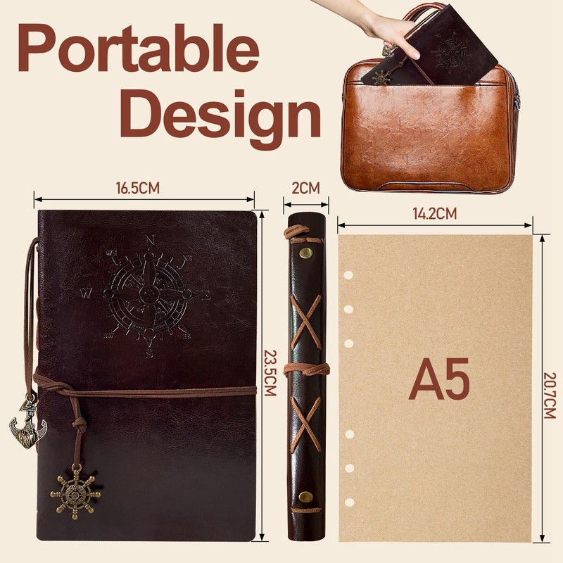 Joy & Inspiration PU Leather Notebook A5 Dark Brown Refillable